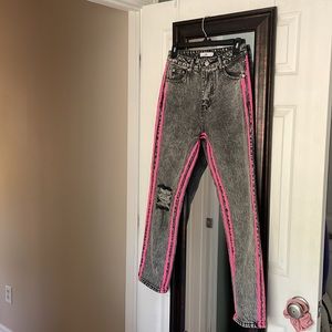 Adika - Motley Neon Stripe Cropped Jeans